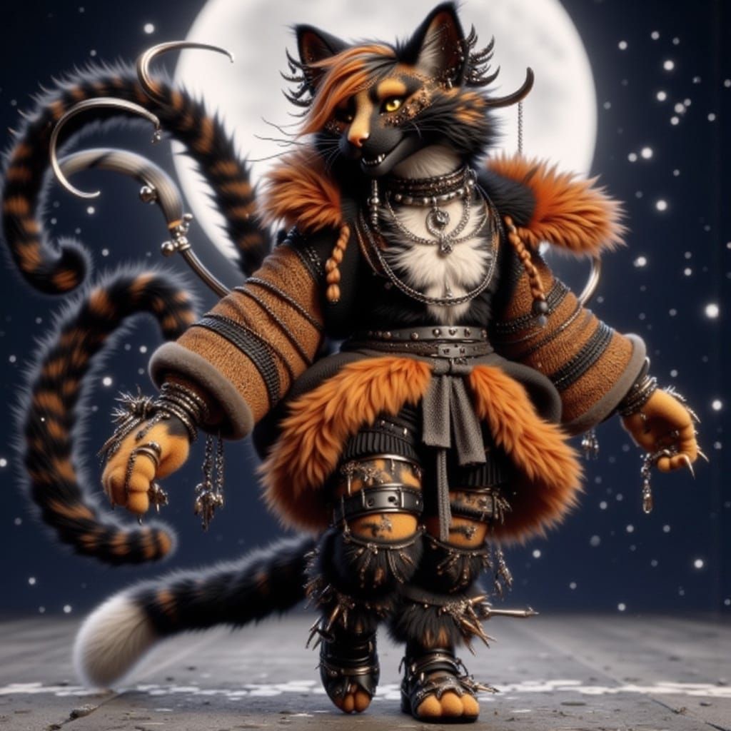 Ethereal Tortoiseshell Cat in Ballet Pose