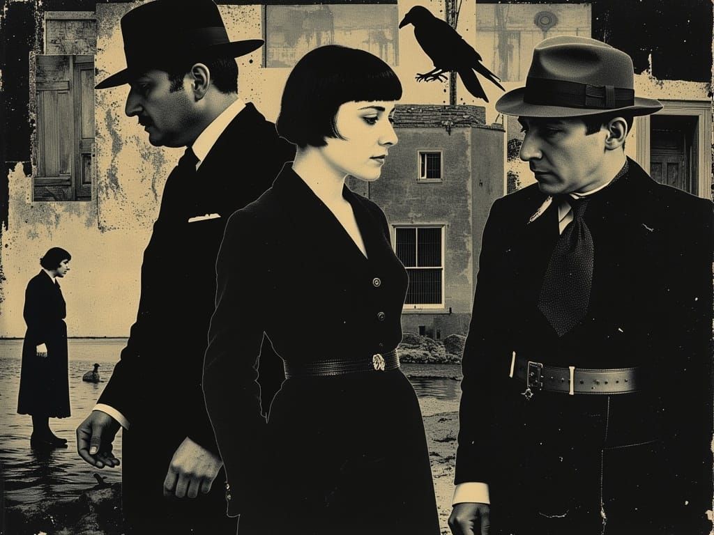 Noir Graphic Novel Scene in 1940s San Francisco