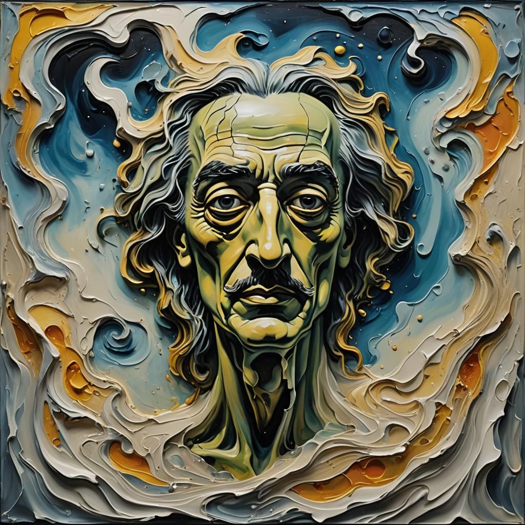 Contentment in Darkness: Surreal Impasto Painting