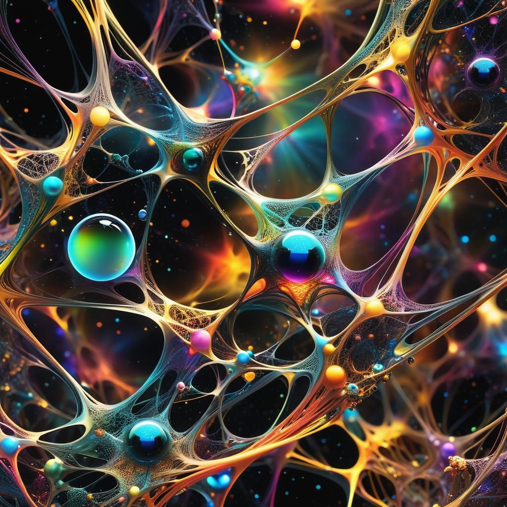 Vibrant Fractal Cosmic Landscape with Emerging Life