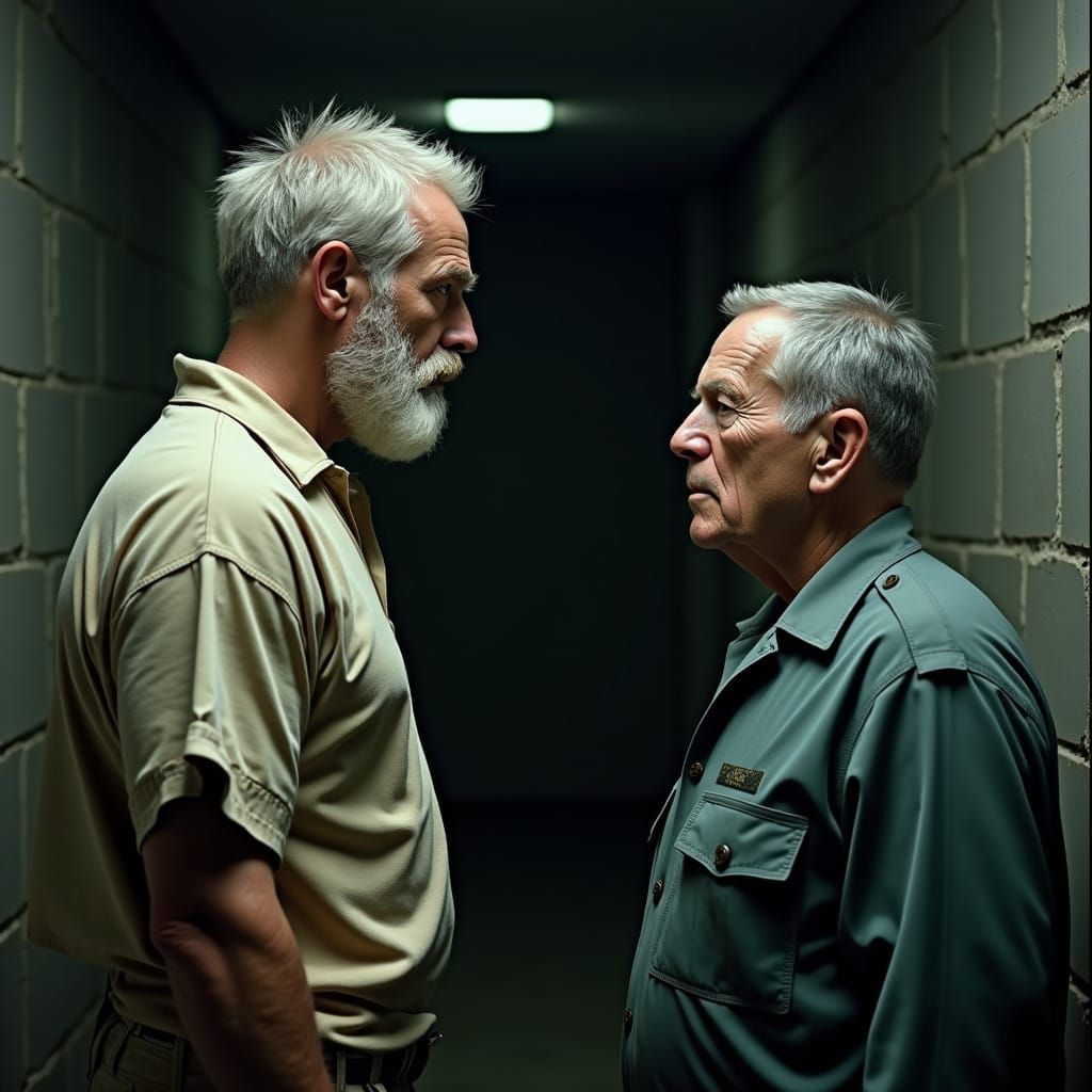 Prison Confrontation: Inmate Faces Stern Guard