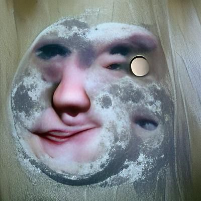 Abstract Moon Face Close-Up