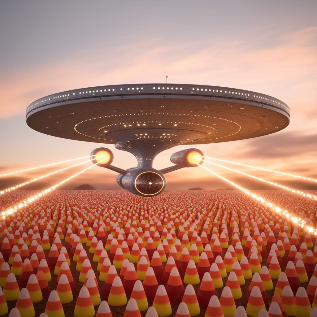 Star Trek Ship Illuminates Candy Corn Galaxy