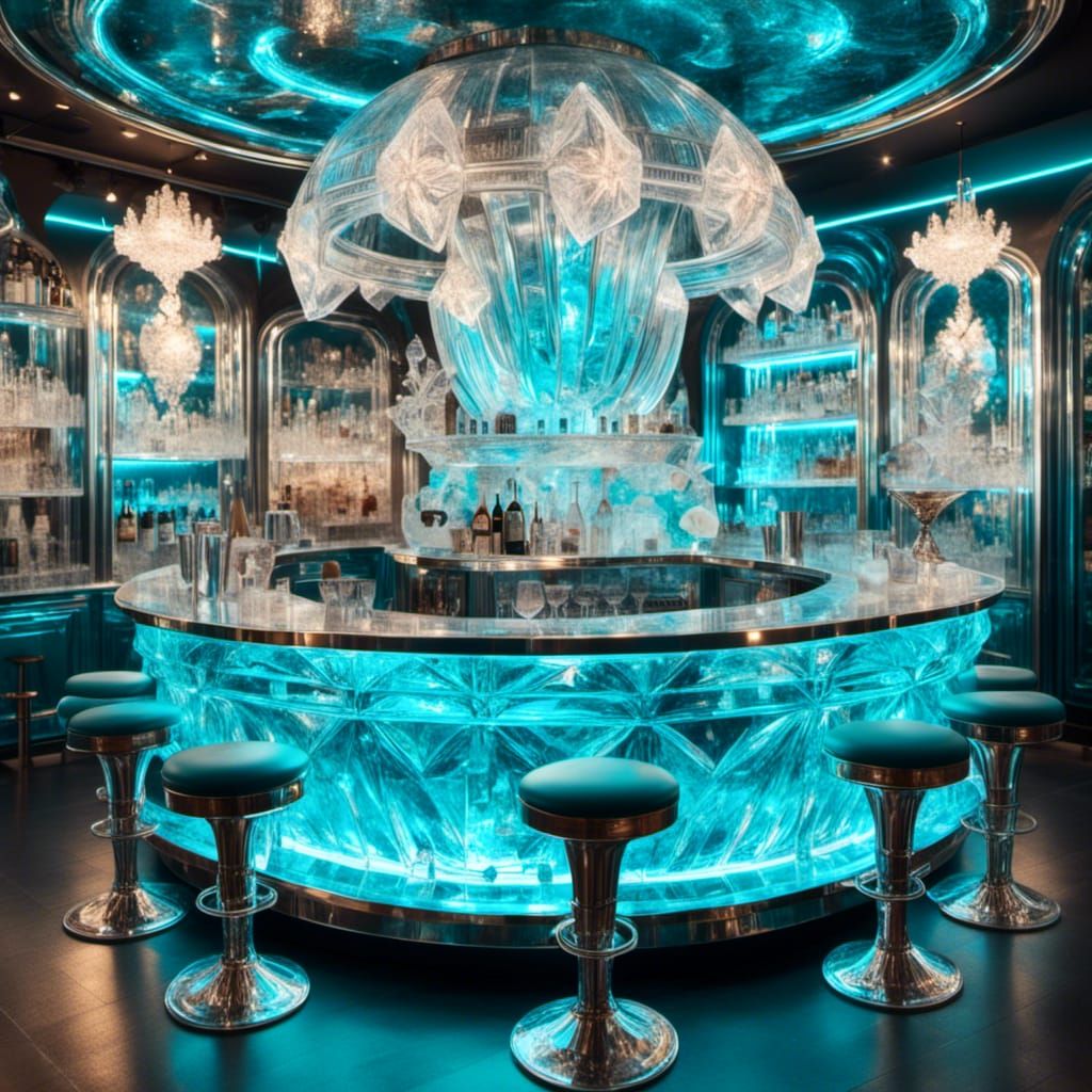 Futuristic Ice Cocktail Bar in Sci-Fi Style