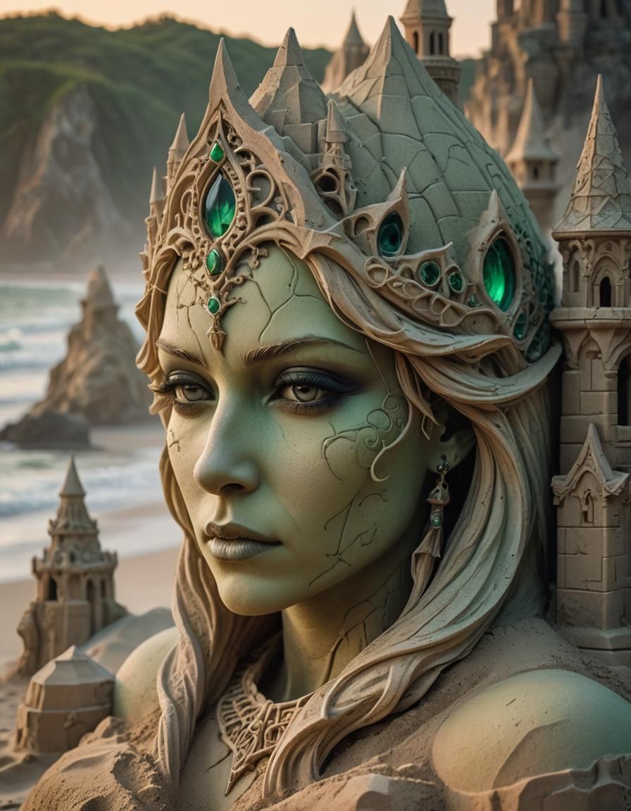 Gothic Sandcastle Portrait in Fantasy Style