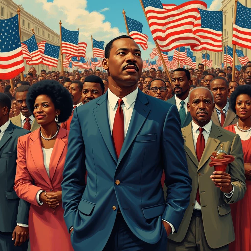 Civil Rights Movement Rally Illustration