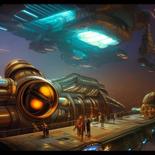 Steampunk Space Station Concept Art