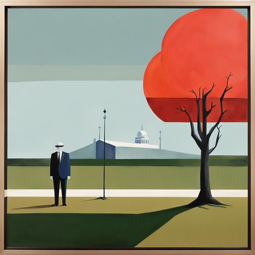 Minimalist Surreal Sylvan Scene Painting