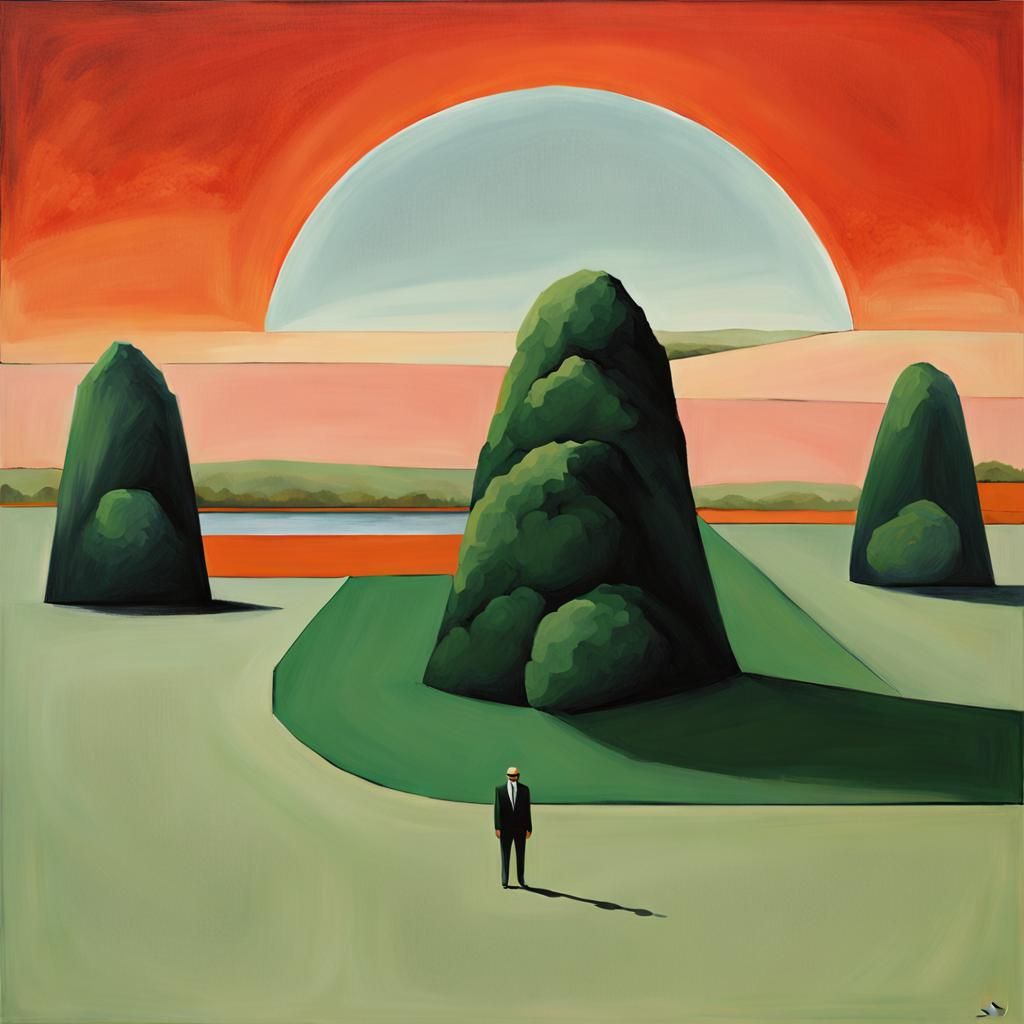 Minimalist Surreal Silvan Scene Painting