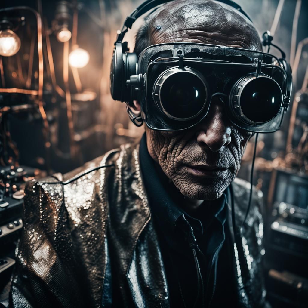 Cyberpunk Model in Haunted House Portrait