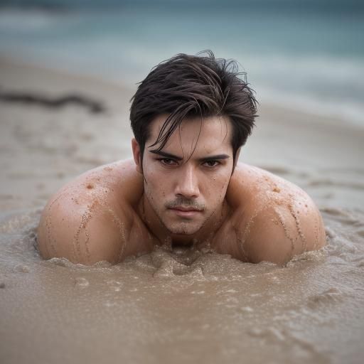 Man Sinking in Quicksand: Professional Photography