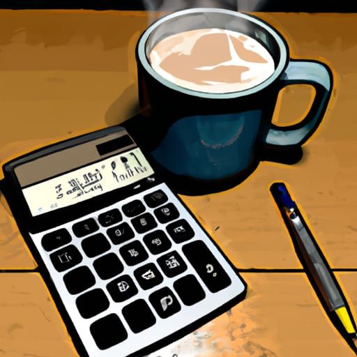 Vintage Calculator and Coffee Cup: Photorealistic Digital Ar...