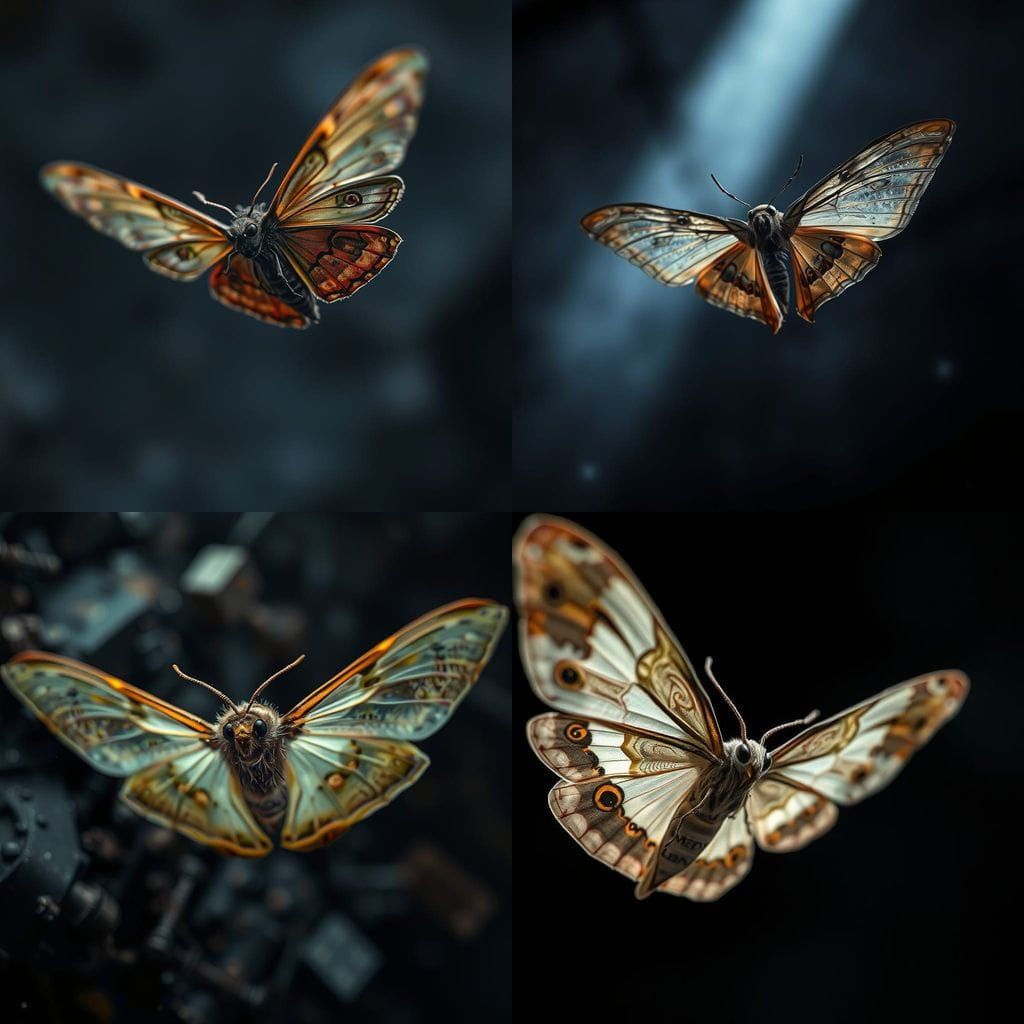 Gigeresque Moth in Flight