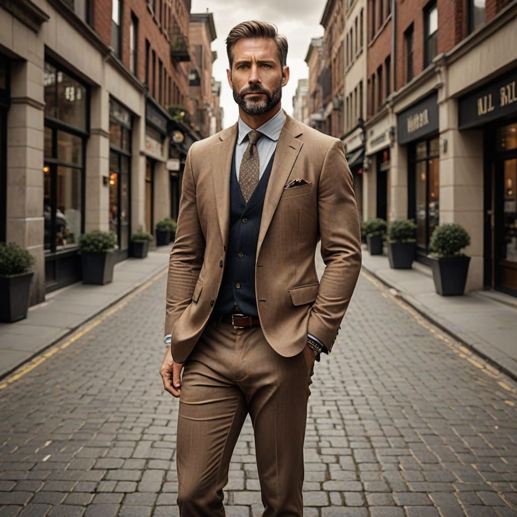 Athletic Man in Business Casual Attire