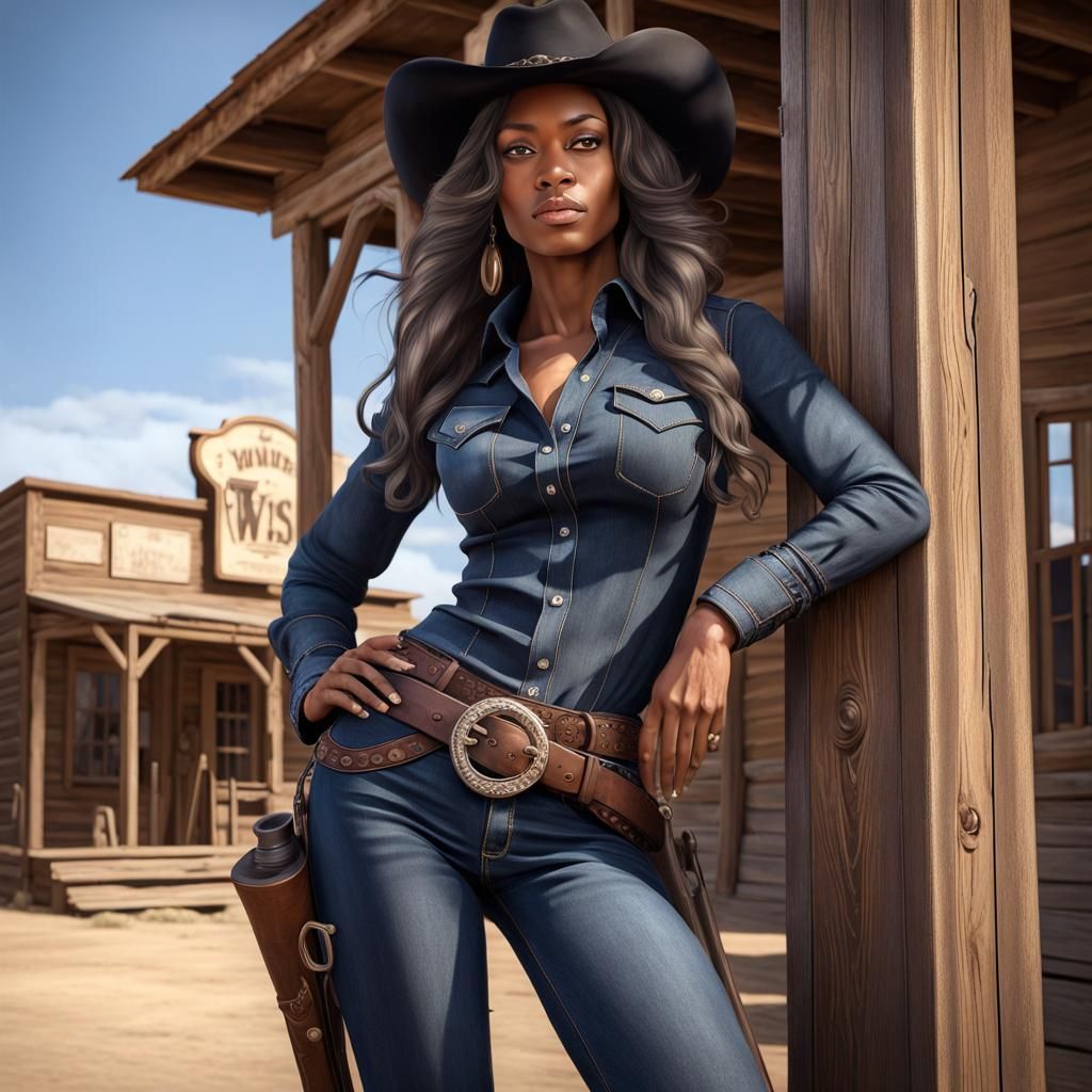 Cowgirl in the Old West: Hyperdetailed Concept Art