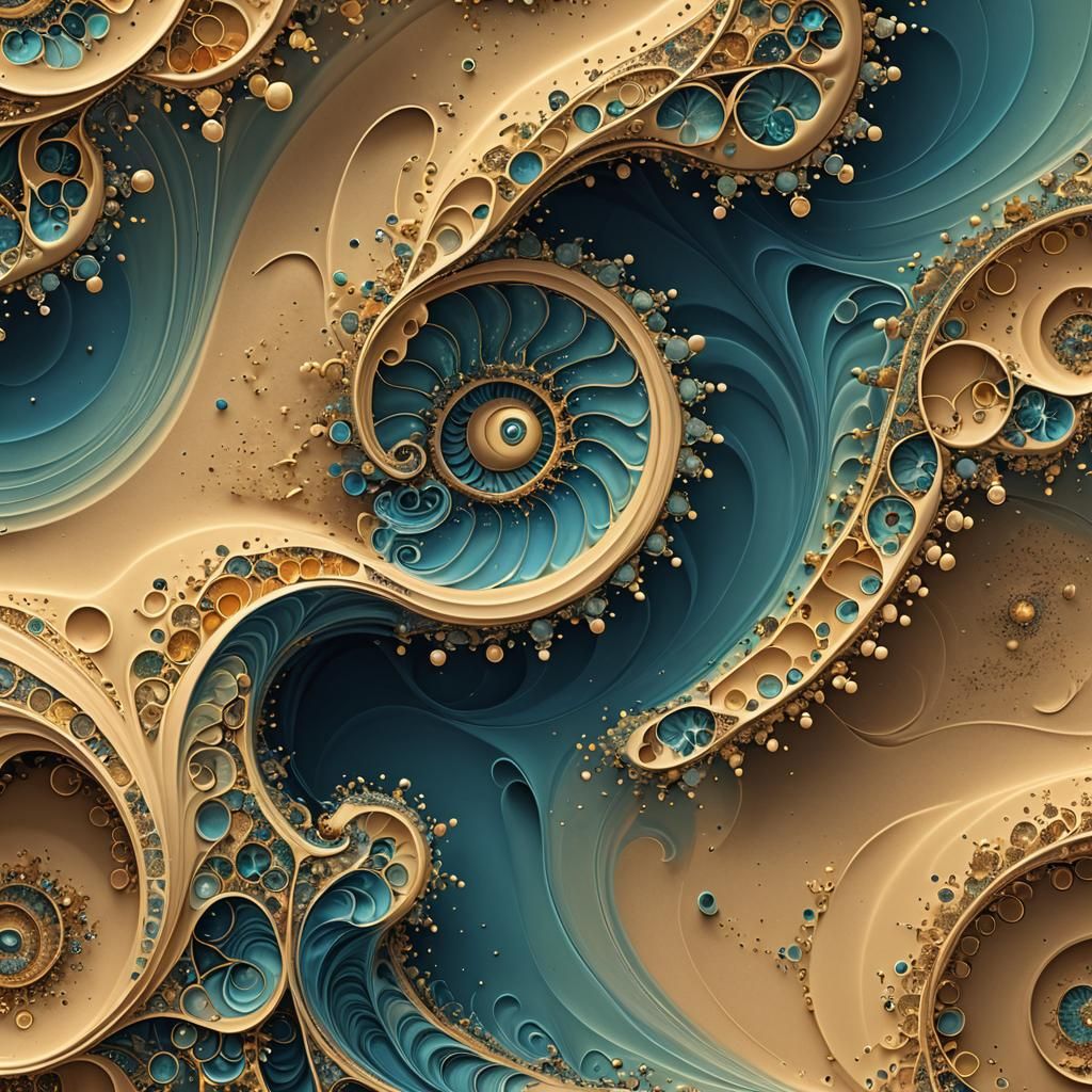 Elegant Fractal: Swirling Sand Particules in Exotic Style