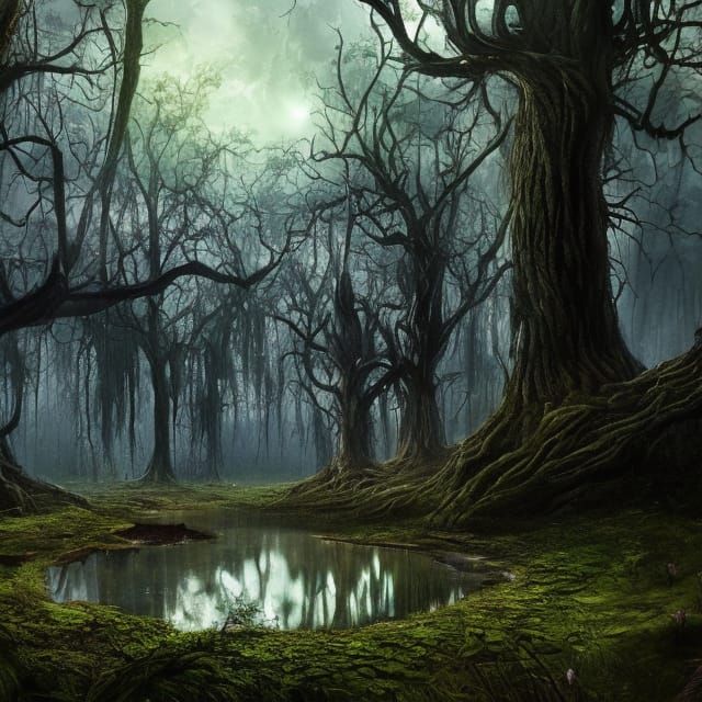 Portal Pond Reflects Corrupted Realm