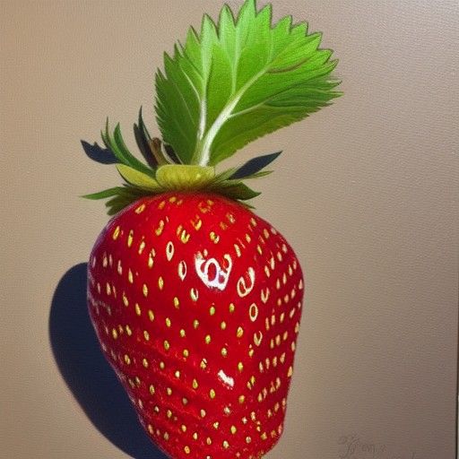 Exploding Strawberry Grenade Oil Painting