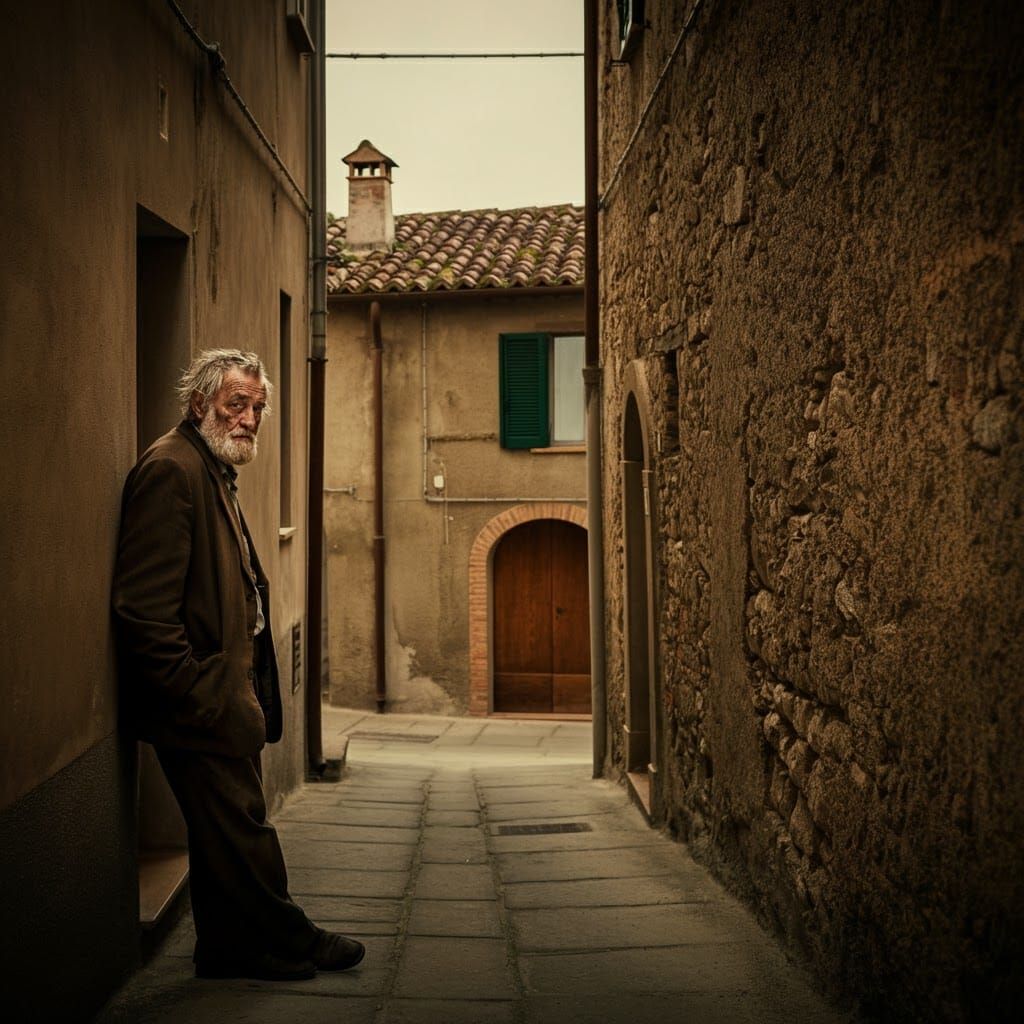 Melancholic Italian Scene in Cinematic Style