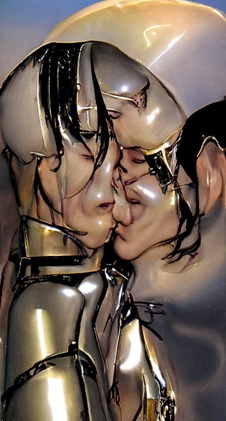 Frenchkissing Cyborgs in a Wet Dream: Sorayama Style