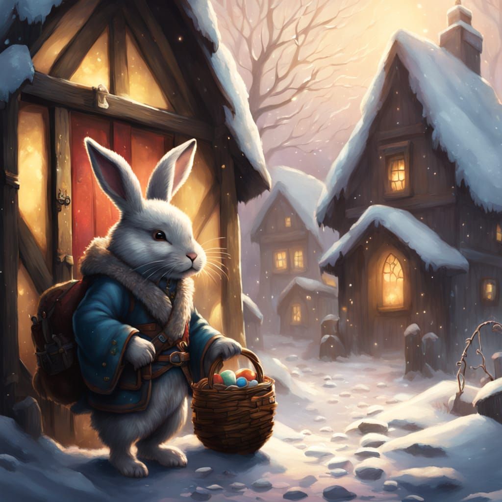 Viking Easter Bunny in Norse Village