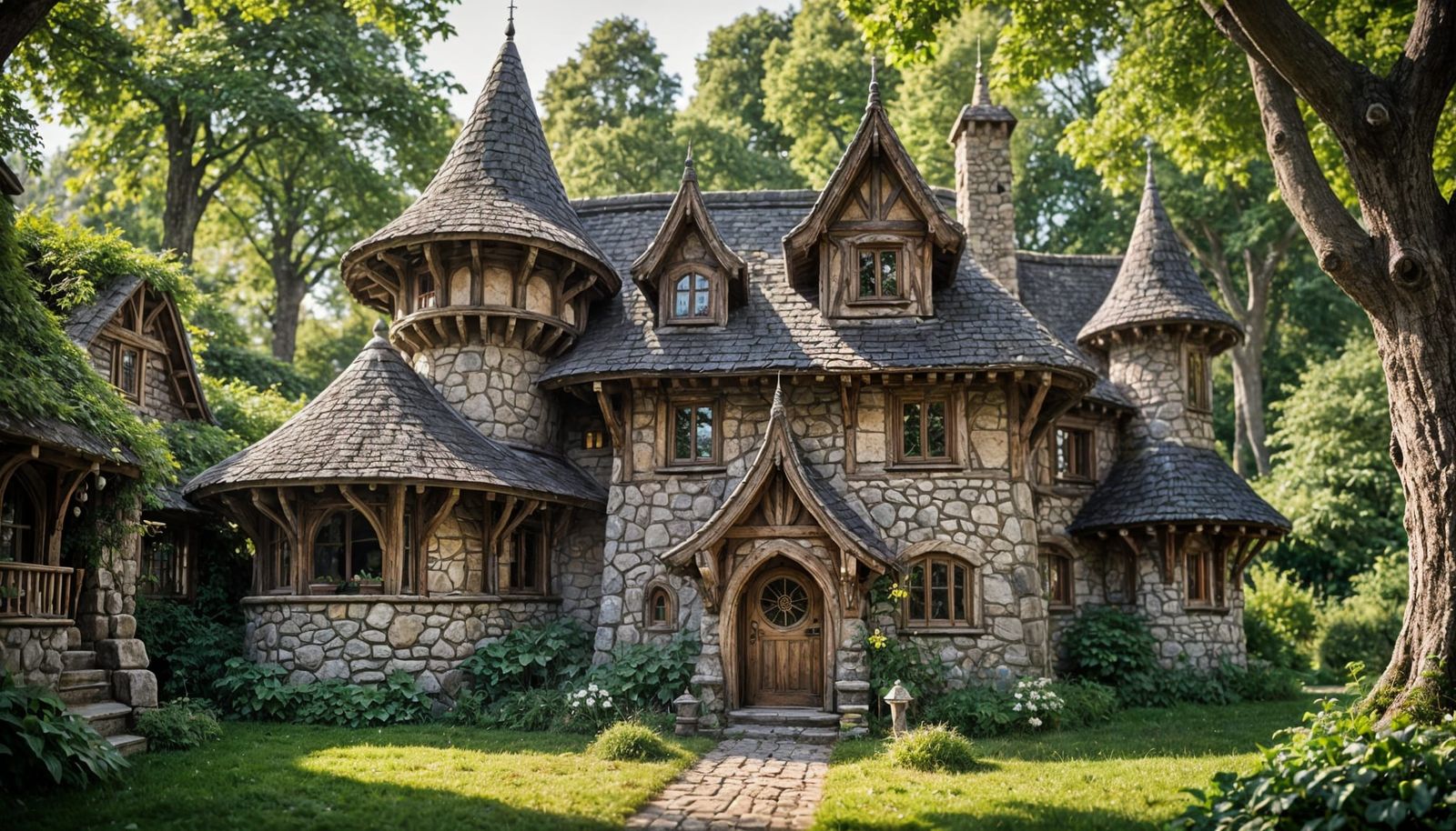 Whimsical Elven Castle in Enchanted Forest