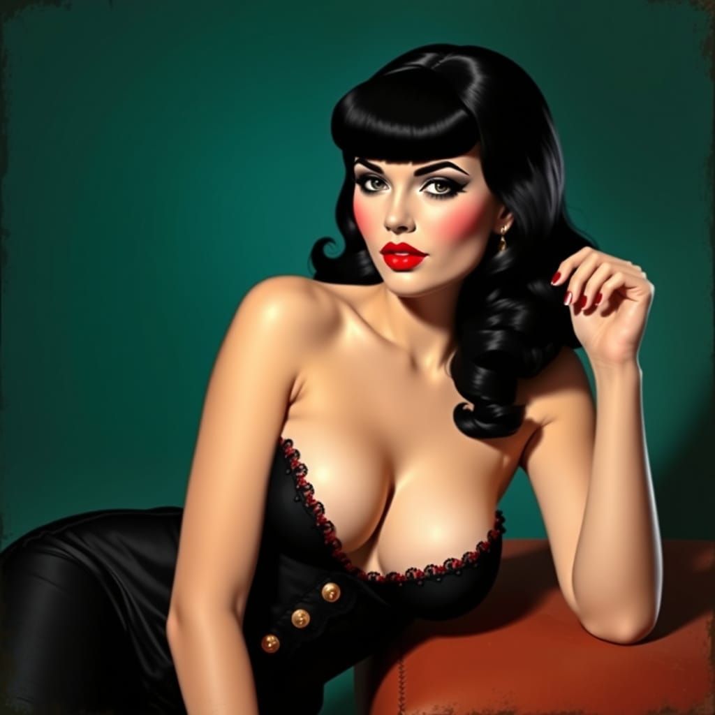 Classic Pin-Up Girl in Gil Elvgren Style
