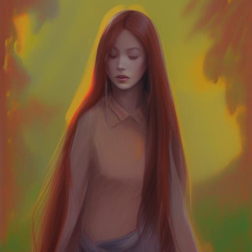 Detailed Gouache Portrait of a Fairy Girl