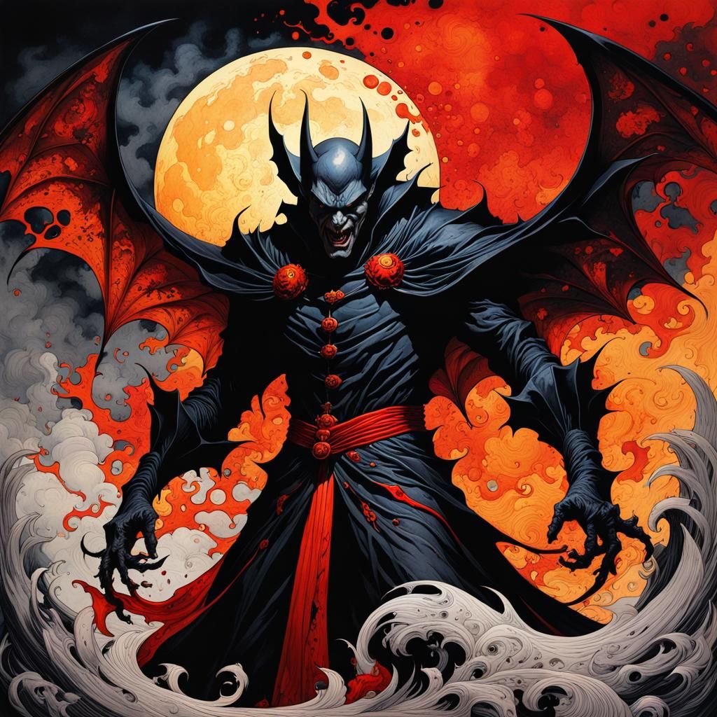 Dracula's Terrifying Transformation: A Liquid Ink Masterpiec...