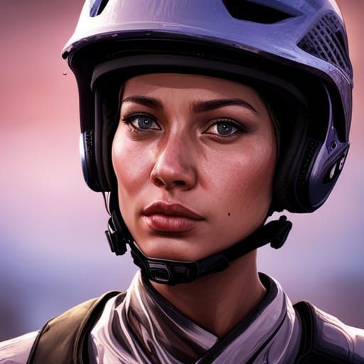 Dirt Biker Girl Portrait with Dynamic Lighting