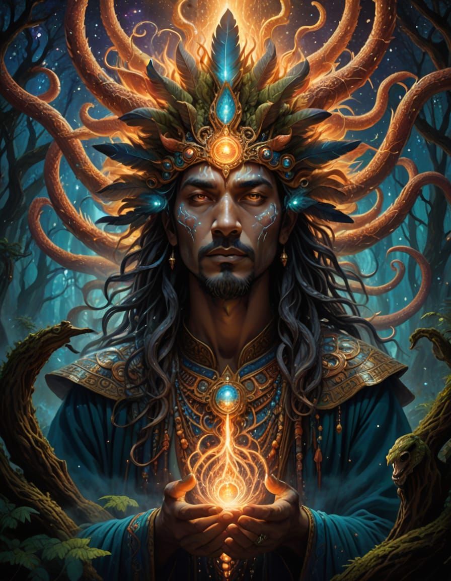 Ethereal Anunaki King Unites Celestial Forces in Cosmic Sple...