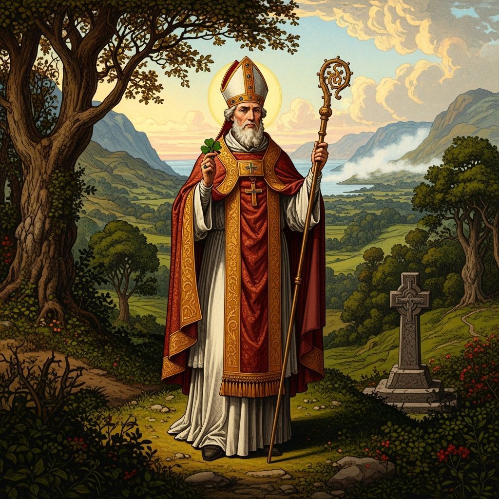 St. Patrick in Emerald Isle Landscape: Dürer Style