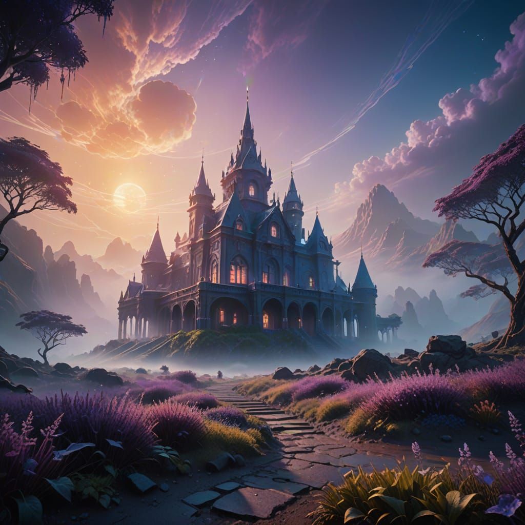 Mystical Martian Landscape Rises from Dreamy Fog