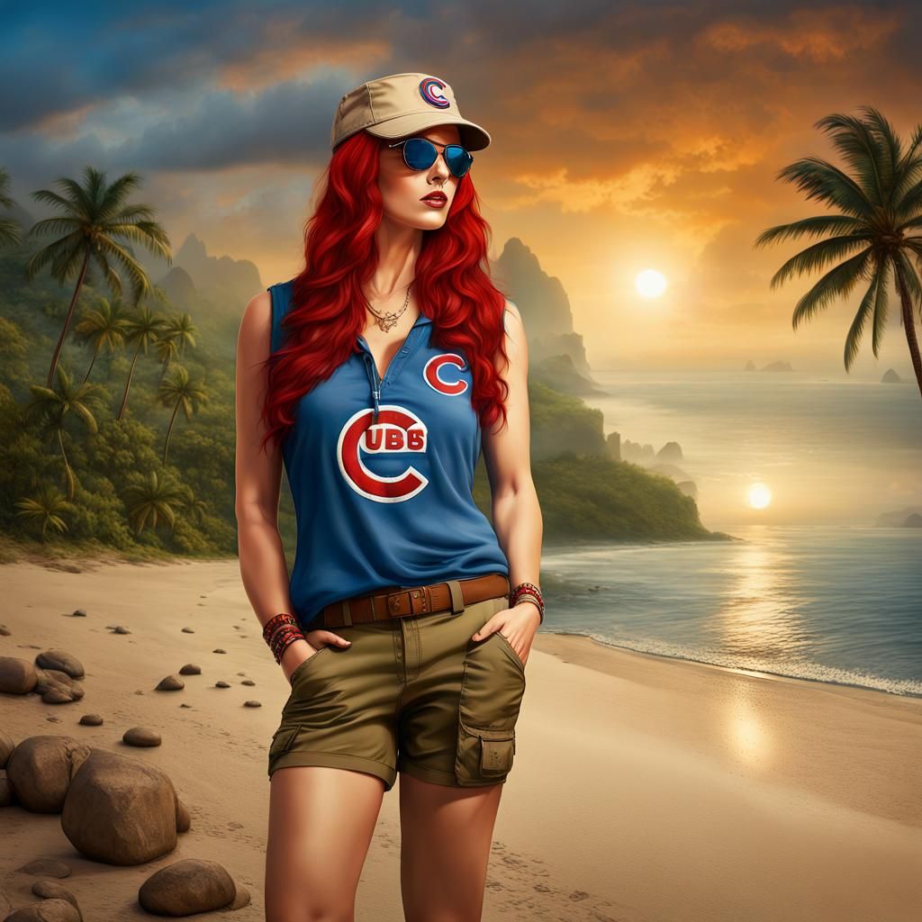 Two Women on Tropical Beach: Detailed Matte Painting