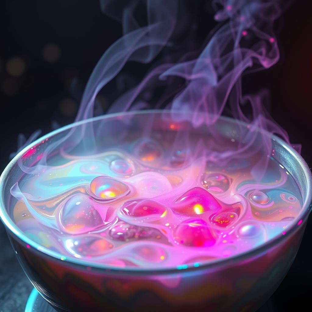 Surreal Broth Bowl: Iridescent Dreamscape