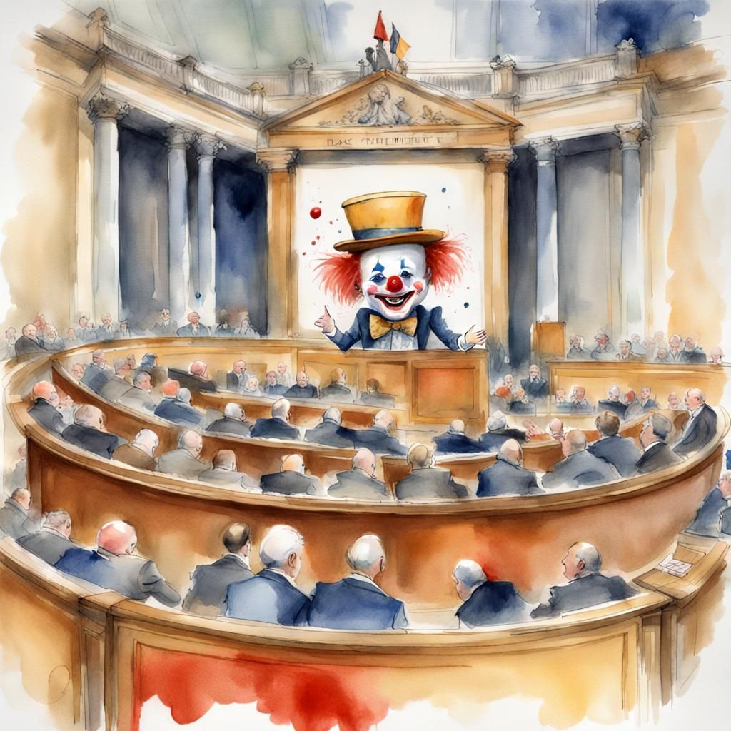 Ein Clown im Parlament..