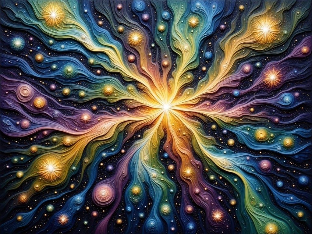 Cosmic Astrosphere: Swirling Stars in a Surreal Galaxy