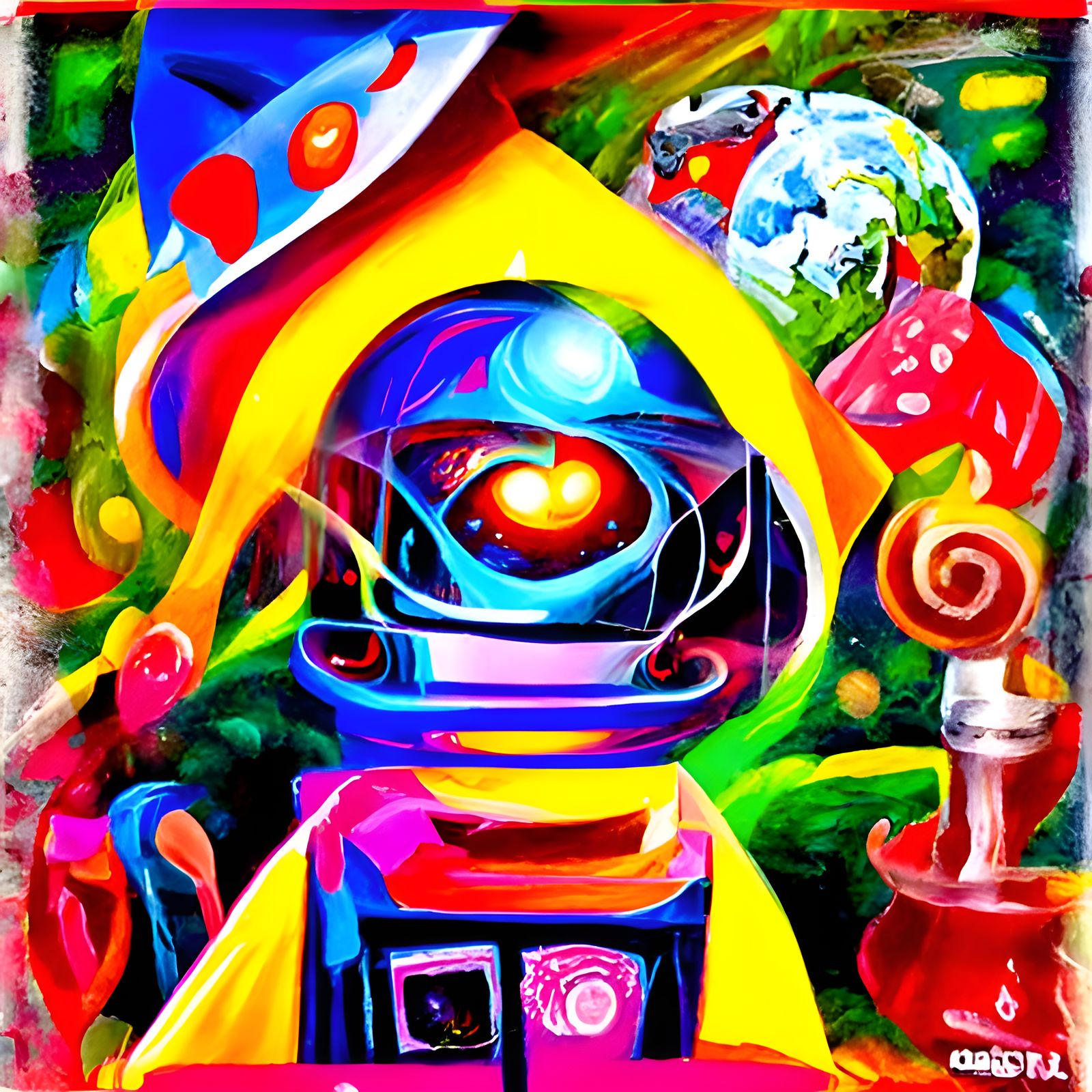 AI Oil Painting in Astral Cubist Style