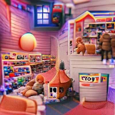 Cozy Nostalgic Toy Shop Interior