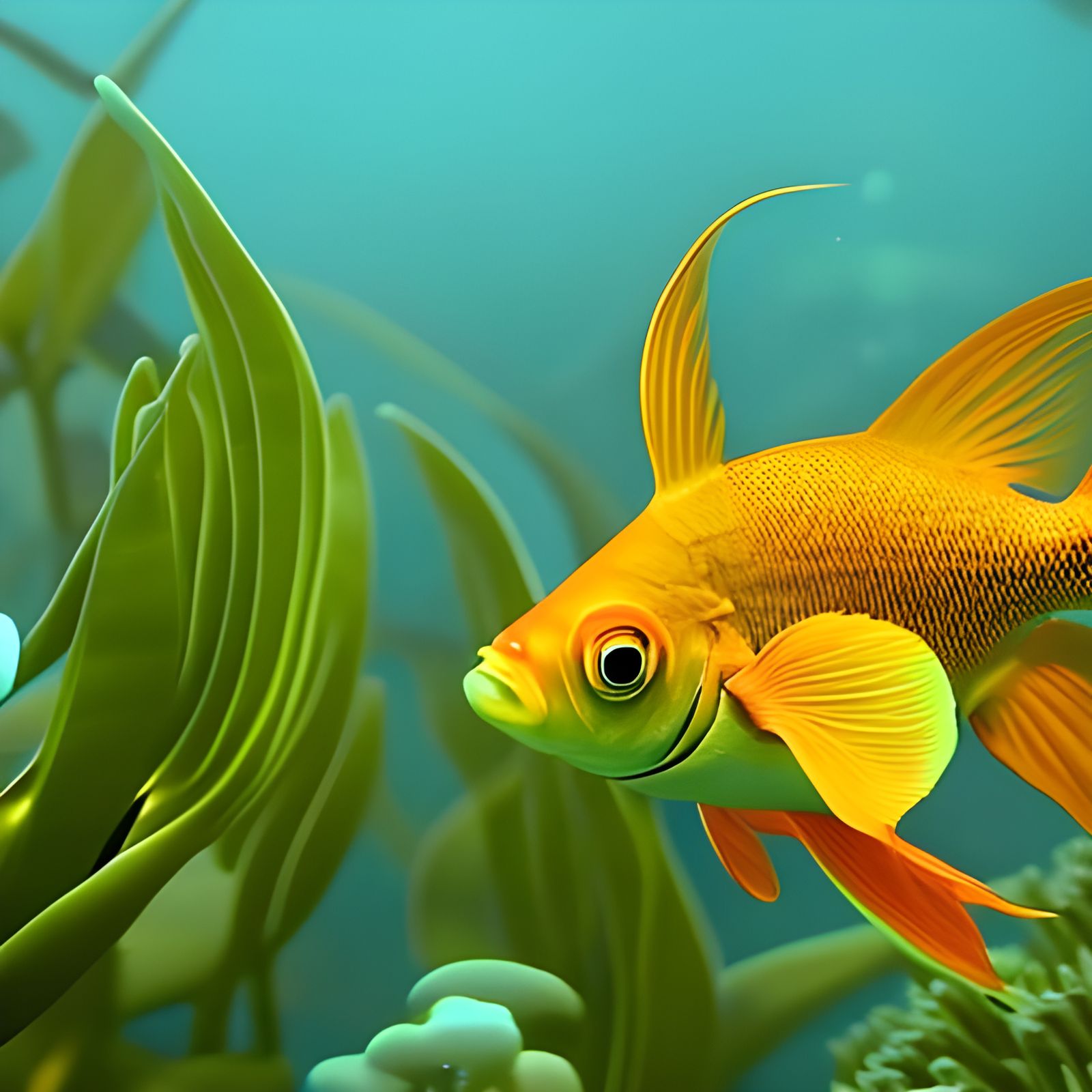 Surreal Goldfish with Butterfly Wings in 8K