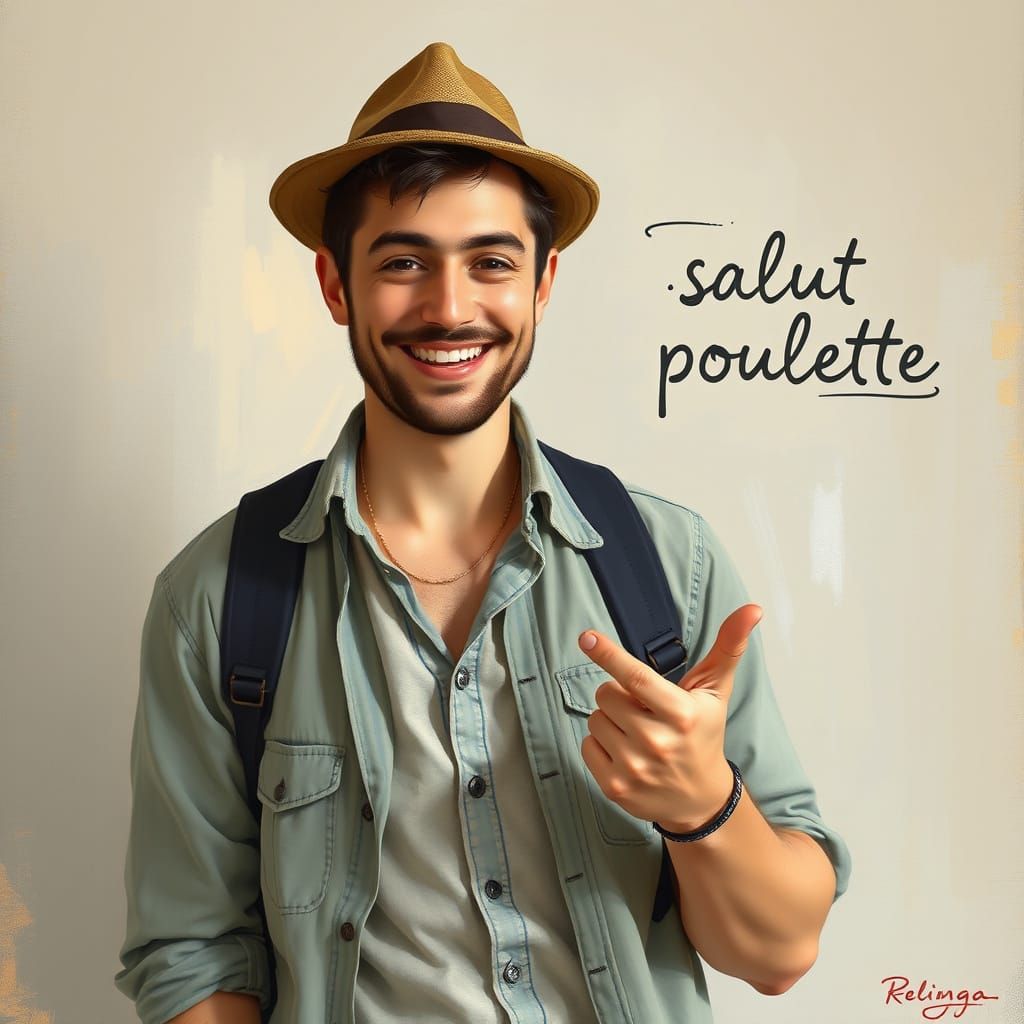 Charming French Gentleman Greets with Warm Smile