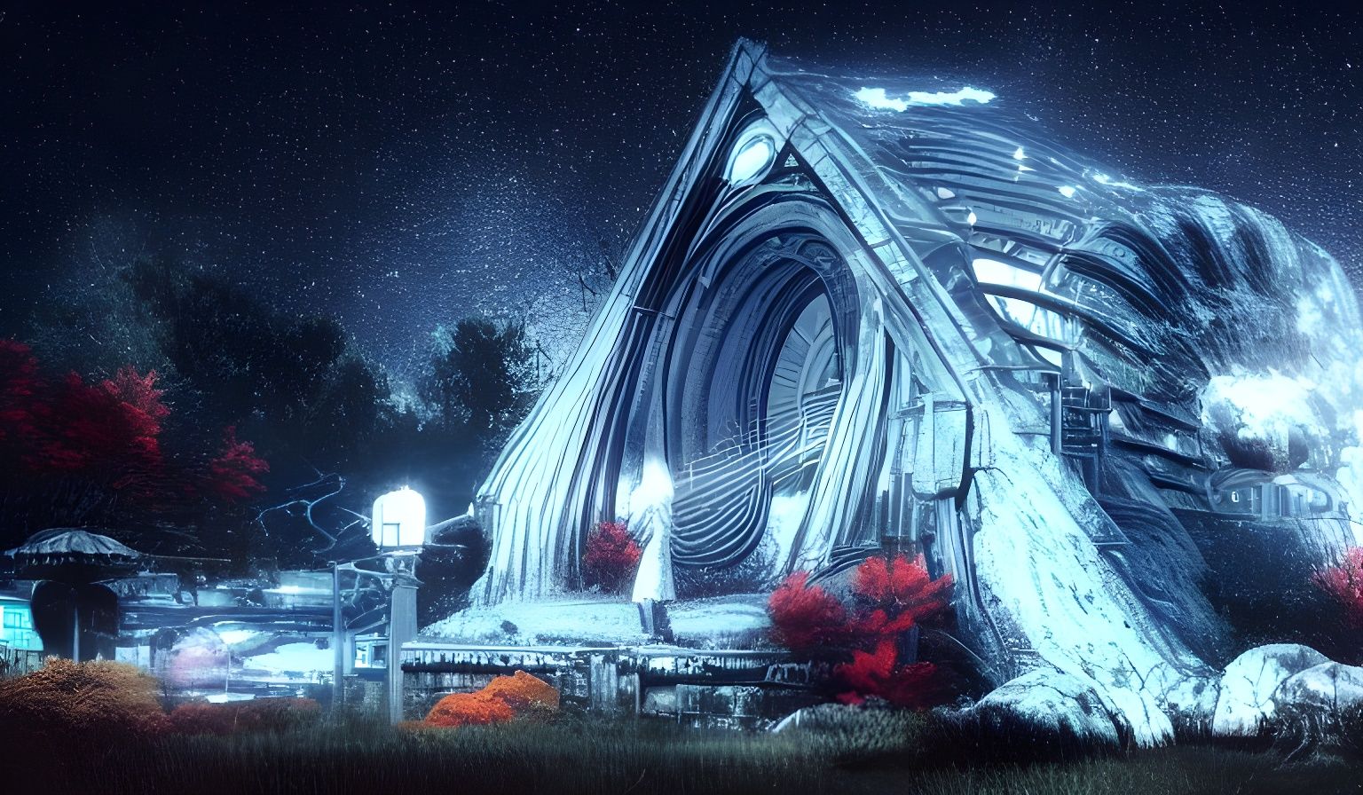 Sci-Fi Fantasy Metal Portal in Ukiyo-e Style