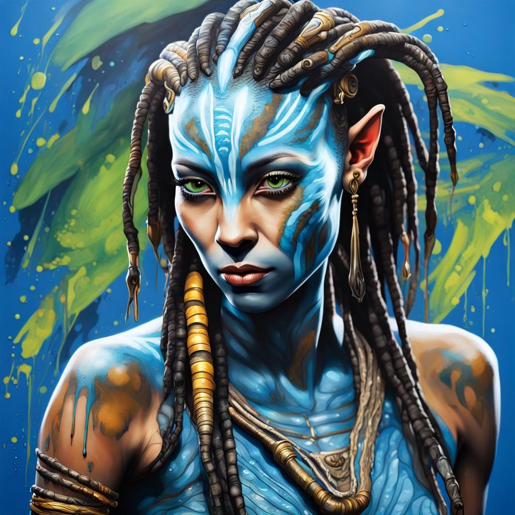 Neytiri in Graffiti Art with Transparent Background