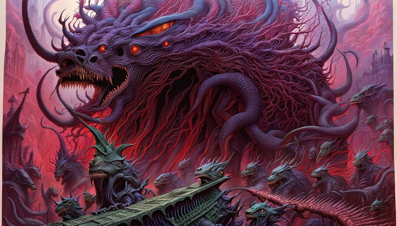 Horror Mind Monster in Dark Fantasy Style