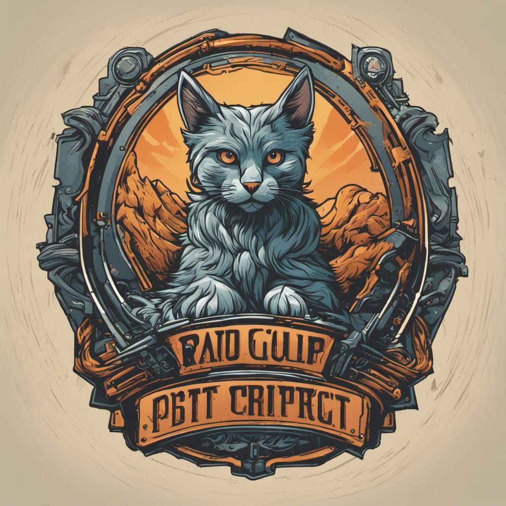 Modern Pet Portrait Artist Logo in Comic Book Style