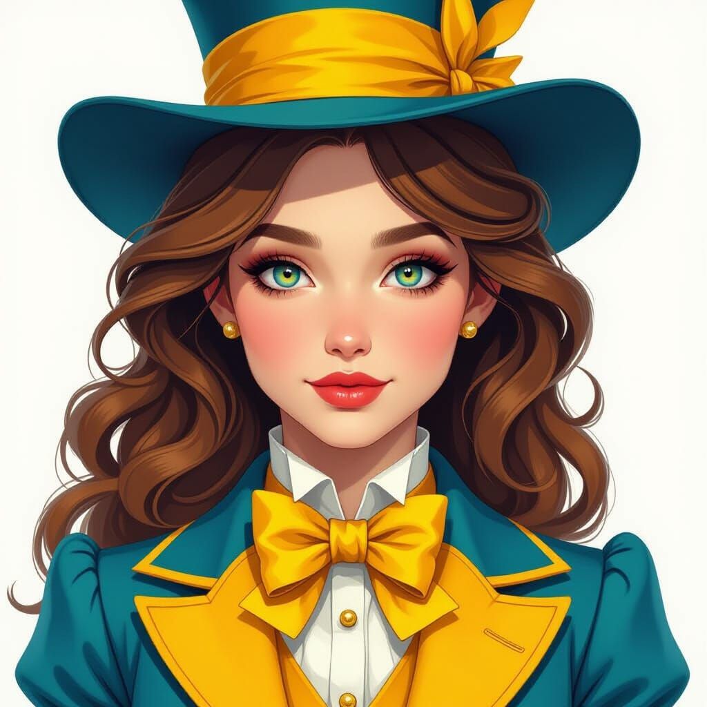 Alice in Wonderland Portrait in Detailed Concept Art Style