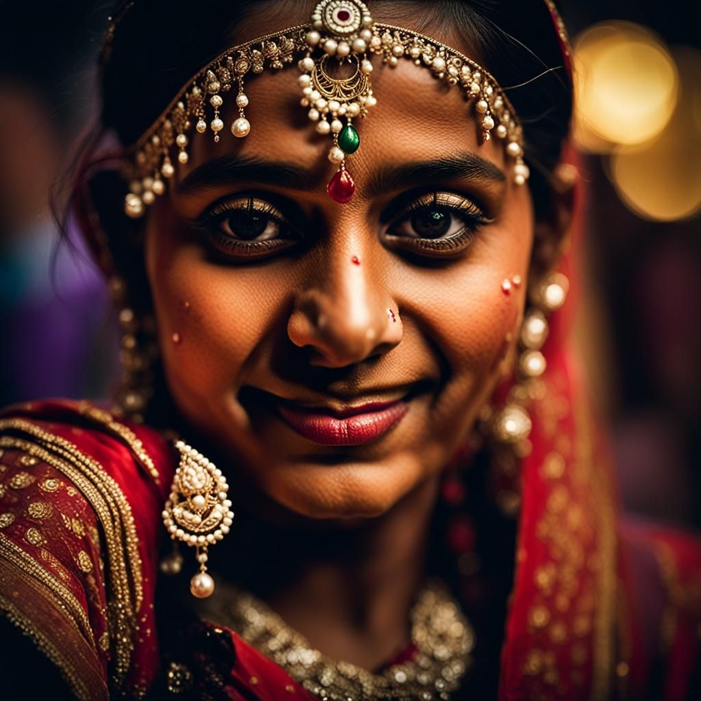 Elegant Indian Dancer Celebrates with Traditional Dance