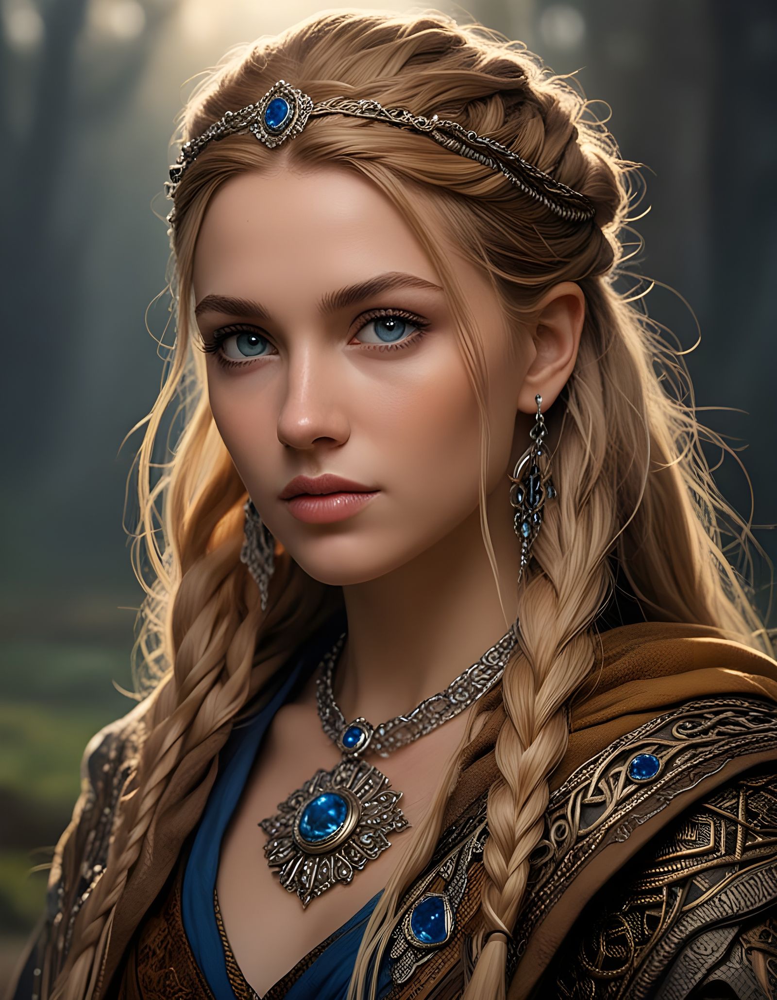 Stunning Norse Goddess in Muted Dark Colors