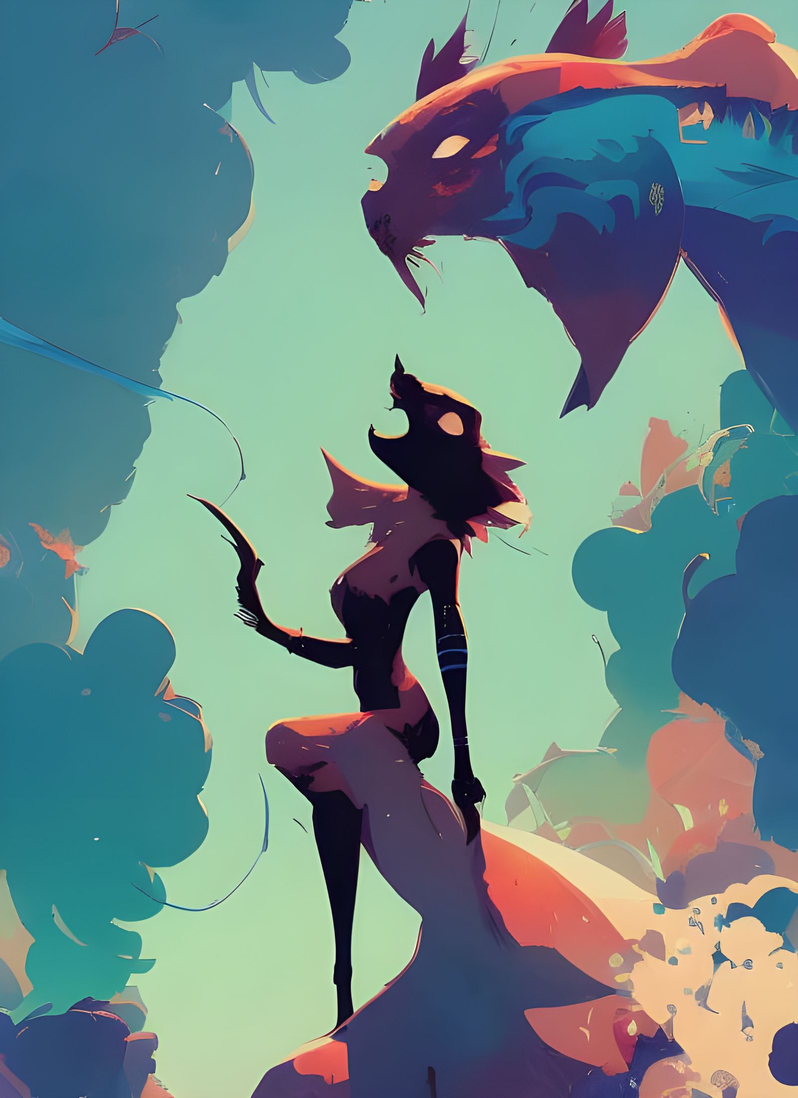 Anthropomorphic Comic Hero in Composite Art Style