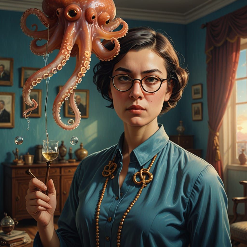Portrait with octopus